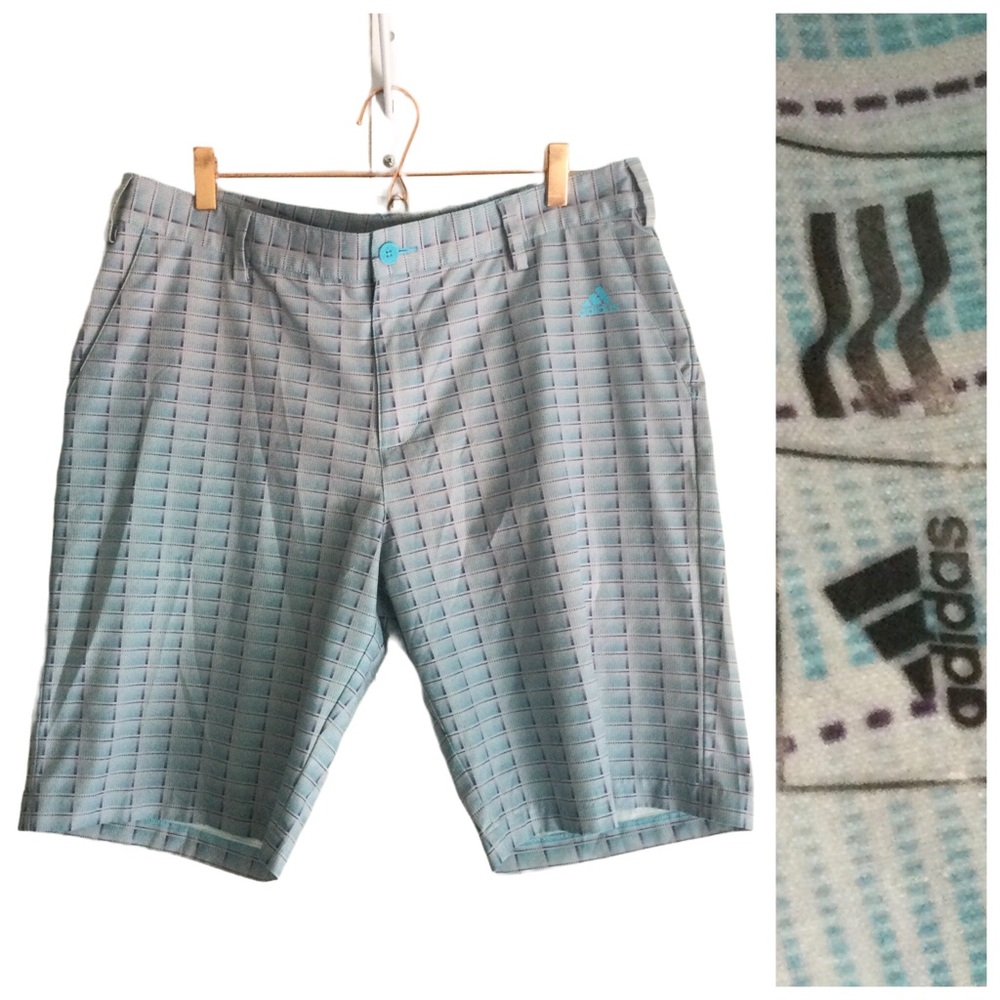 ADIDAS Men’s Printed Golf Shorts Blue Waist 34